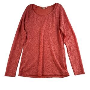 Mudd Y2K XL Sheer Long Sleeve Lace Top Dainty Feminine Coquette Fairy Women’s